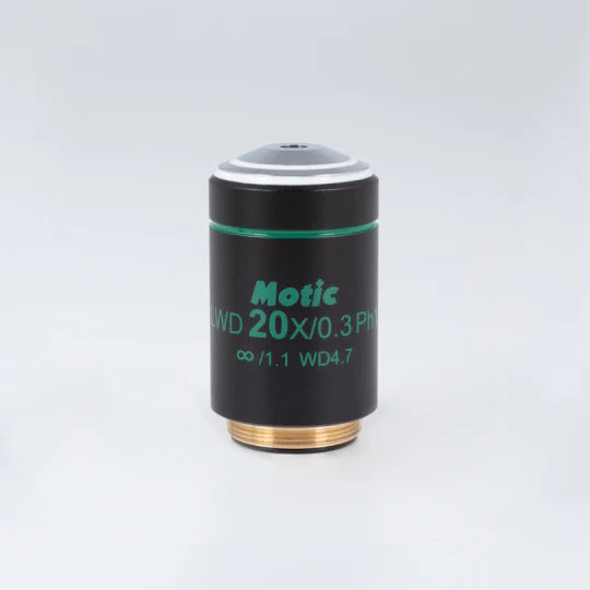 MOTIC Plan Achromatic Phase Objective LWD PL Ph 20X/0.3 (WD=4.7mm) Ph1 | (1101001703102) - Microscope Marketplace
