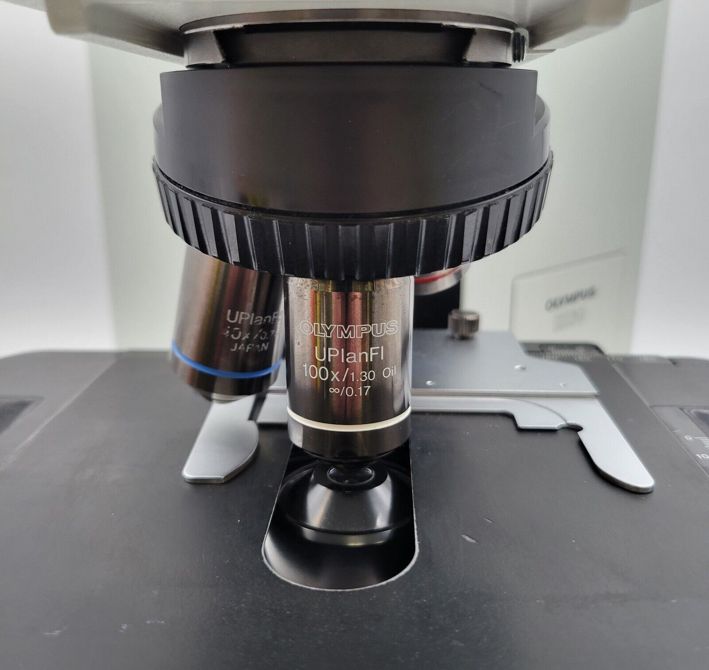 Olympus Microscope BX60 w. Fluorescence, Fluorite Objectives, & Trinocular Head - microscopemarketplace
