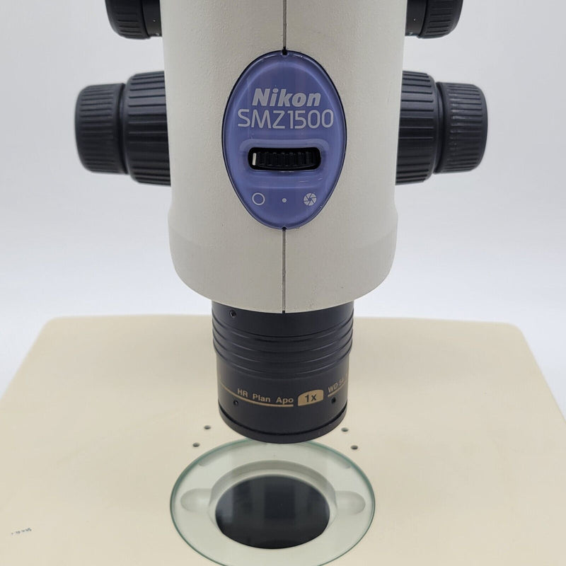 Nikon Stereo Microscope SMZ1500 with Transmitted Light Stand - microscopemarketplace