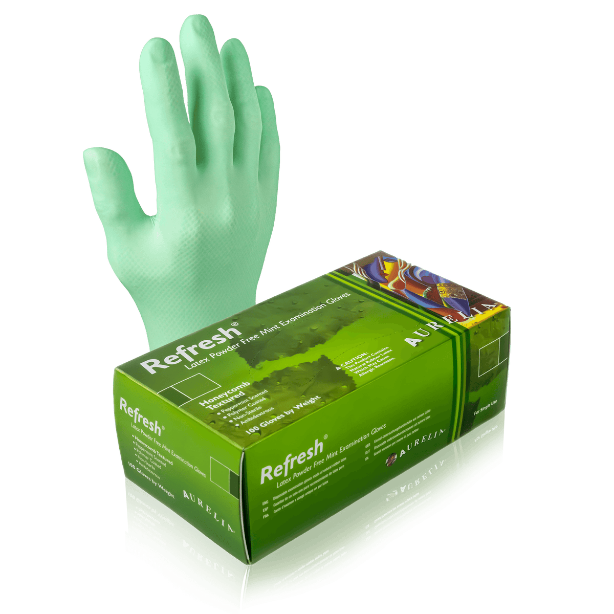 Aurelia Refresh Mint Green Powder-Free Latex Gloves