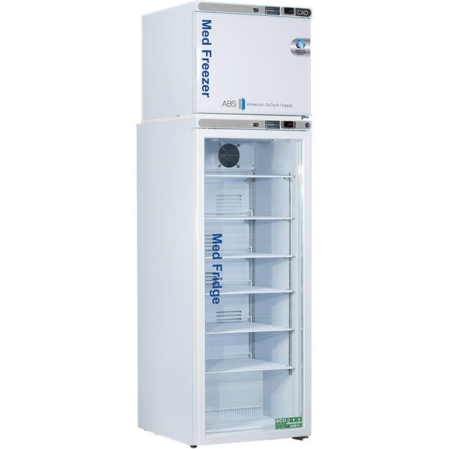 ABS 12 Cu. Ft. Pharmacy/Vaccine Glass Door Refrigerator & Auto Defrost Freezer Combo PH-ABT-HC-RFC12 - microscopemarketplace