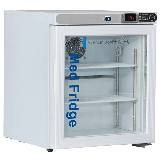 ABS 1 Cu Ft Pharmacy Glass Door Refrigerator PH-ABT-HC-UCFS-0104G - microscopemarketplace
