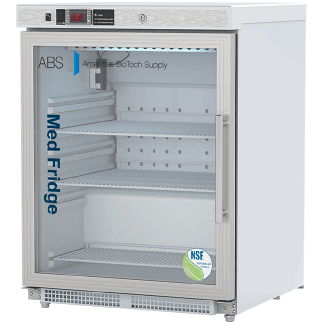ABS 4.6 Cu. Ft. Built-in Glass Door Vaccine Refrigerator Left Hinged ADA NSF/ANSI 456 Certified - microscopemarketplace