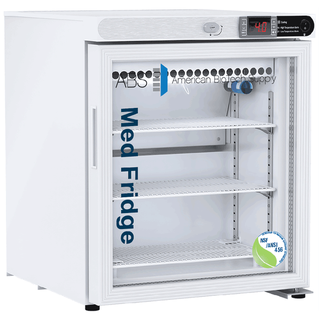 ABS 1 Cu. Ft. Glass Door Vaccine Refrigerator Certified to NSF/ANSI 456 - microscopemarketplace