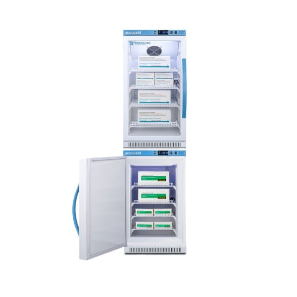 Accucold 20" Wide Performance Series All-Refrigerator/All-Freezer | Model ARG31PVBIADA-AFZ2PVBIADASTACKLHD - Microscope Marketplace