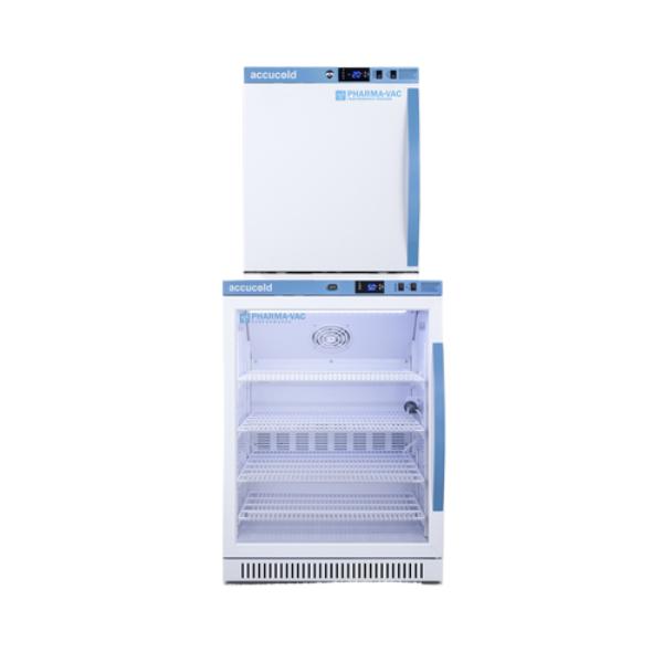 Accucold 24" Wide Performance Series All-Refrigerator/All-Freezer Combination | Model ARG6PV-AFZ1PVSTACKLHD - Microscope Marketplace