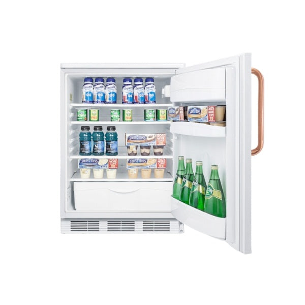 Accucold 24" Wide All-Refrigerator with Antimicrobial Pure Copper Handle | Model FF6LWTBC