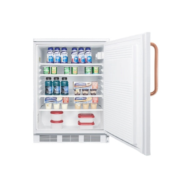 Accucold 24" Wide All-Refrigerator with Antimicrobial Pure Copper Handle | Model FF7LWTBC