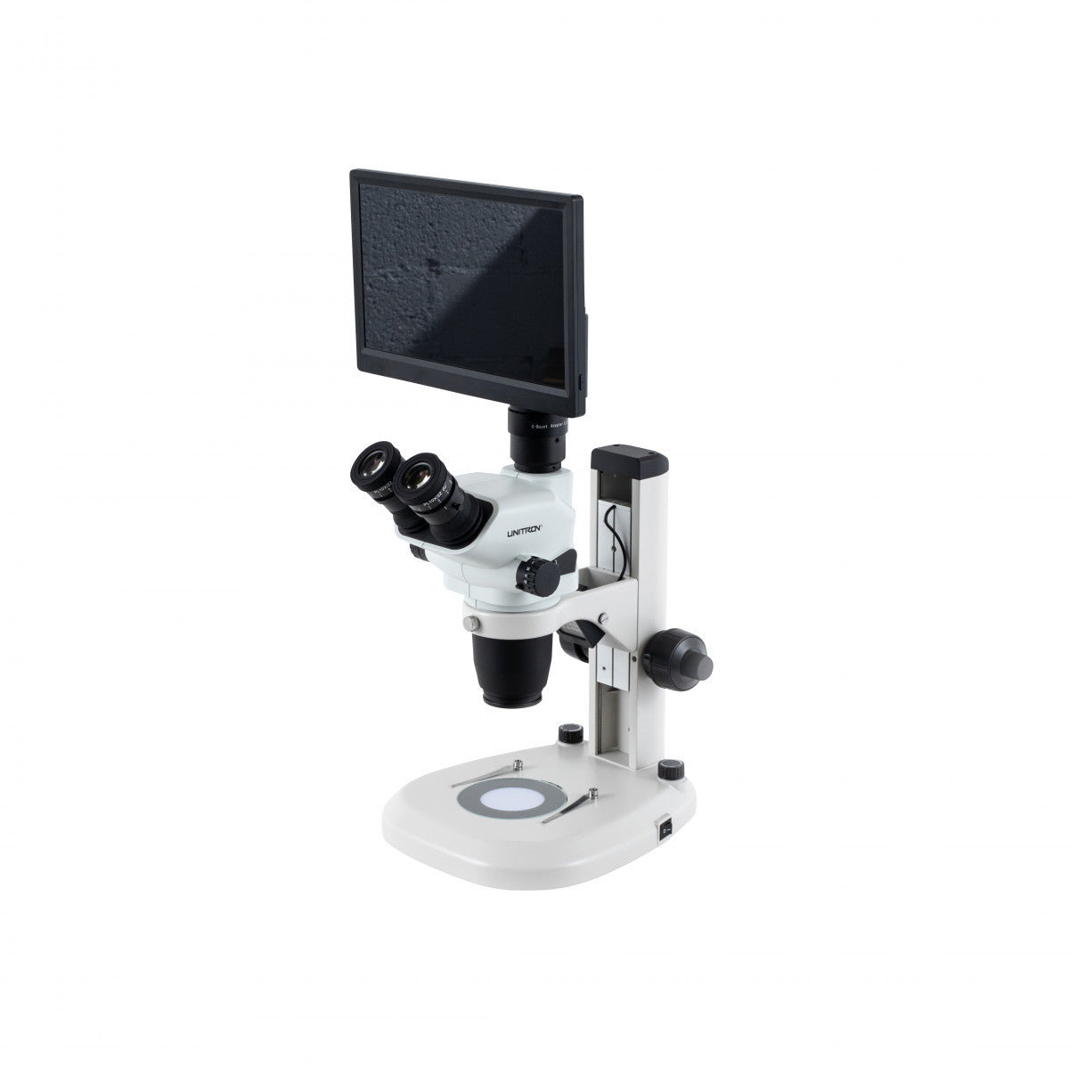 Unitron Z645 Zoom Stereo Microscope on Coaxial Coarse/Fine Focusing LED Stand - microscopemarketplace