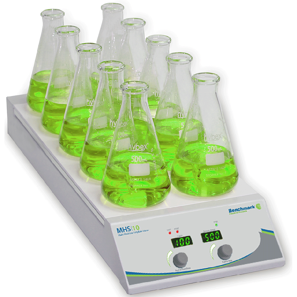 Benchmark Scientific 10-Position Hotplate Stirrer - microscopemarketplace