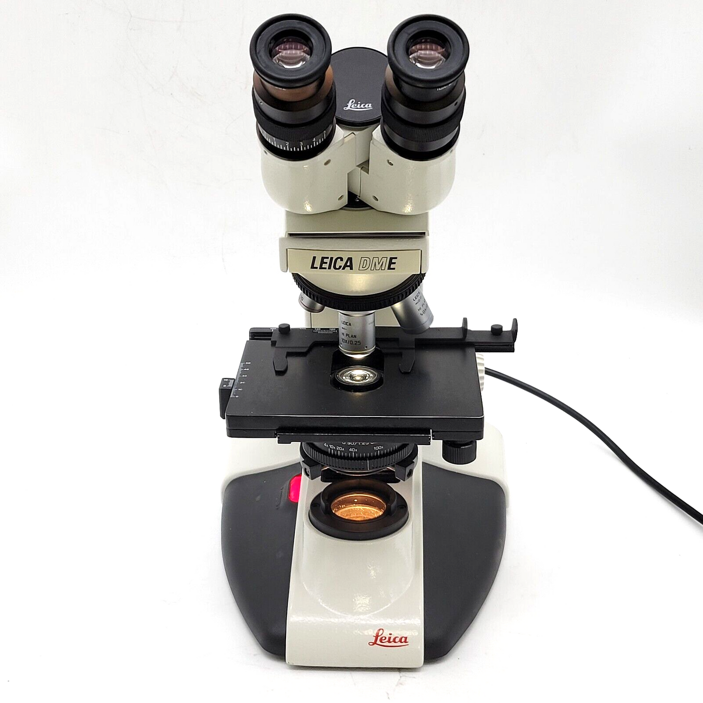 Leica Microscope DME with HI Plan 4x, 10x, 40x Objectives - microscopemarketplace