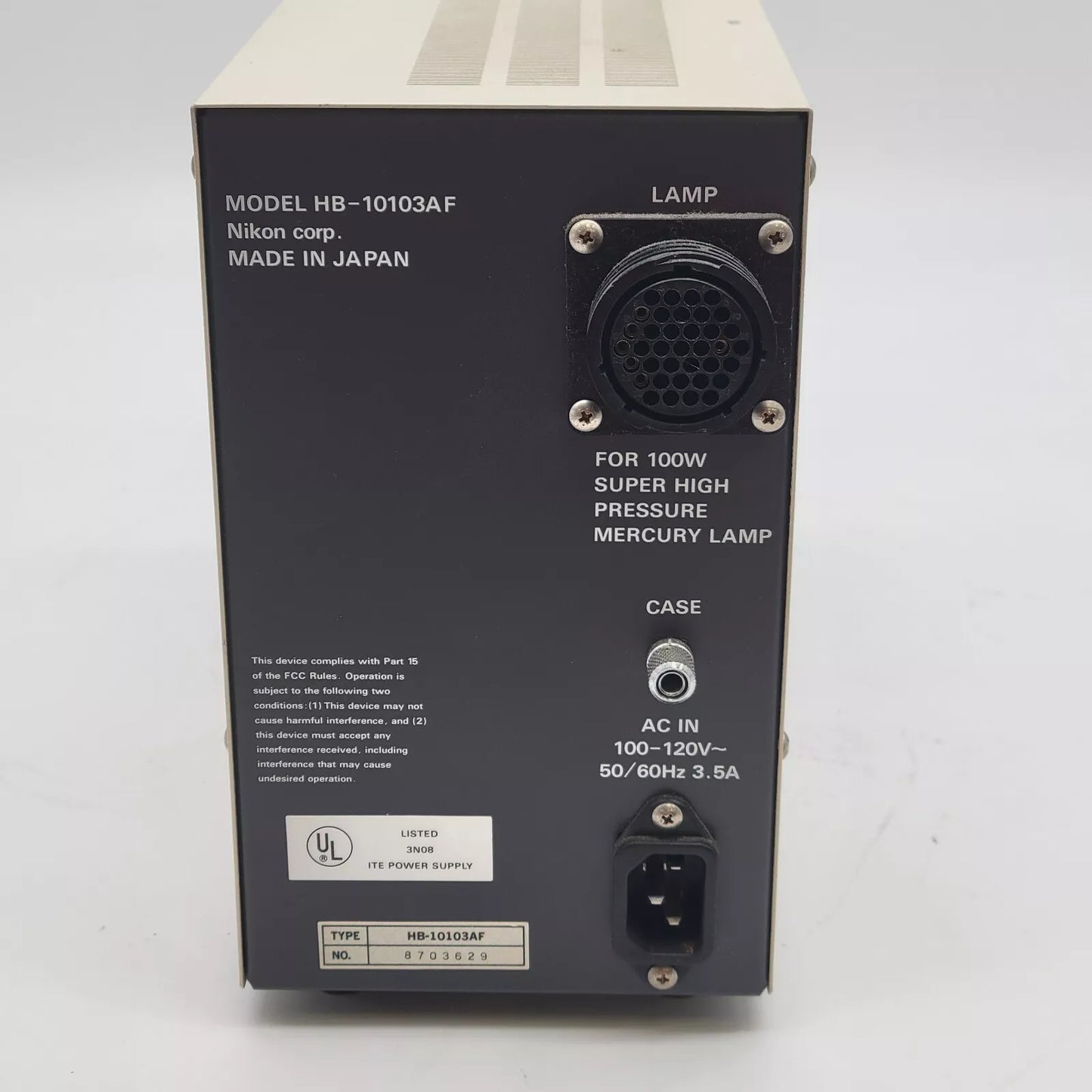 Nikon Microscope HB-10103AF Fluorescence Mercury 100W Power Supply - microscopemarketplace