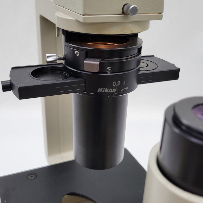 Nikon Microscope Inverted TMS Phase Contrast Tissue Culture with Trinocular Head - microscopemarketplace