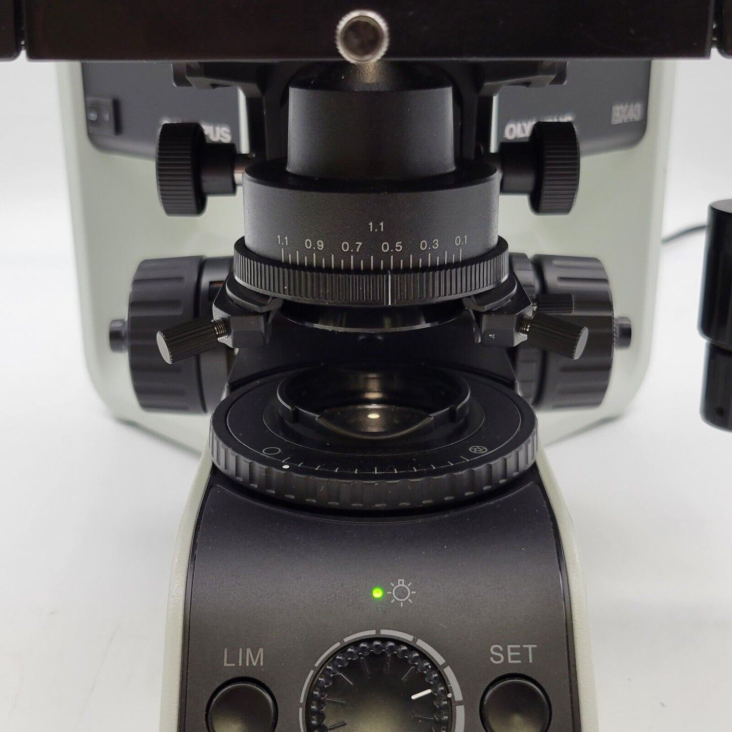Olympus Microscope BX43 with Front to Back Bridge and 100x Objective - microscopemarketplace