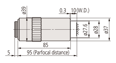 Mitutoyo 100x M Plan APO NIR High Resolution Objective - microscopemarketplace