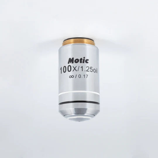 MOTIC Plan Achromatic Objective EC-H PL 100X/1.25/S-Oil (WD=0.15mm) | (1101001702901) - Microscope Marketplace