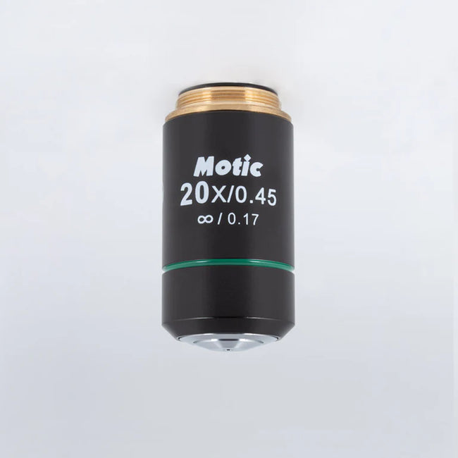 MOTIC Plan achromatic objective EC PL 20X/0.45 (WD=0.9mm) | (1101001703611) - Microscope Marketplace