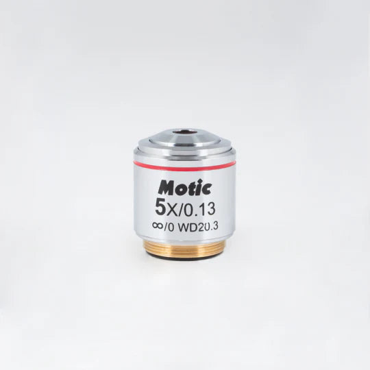 MOTIC LM Plan Achromatic Objective LM PL 5X/0.13 (WD=20.3mm) | (1101001704391) - Microscope Marketplace
