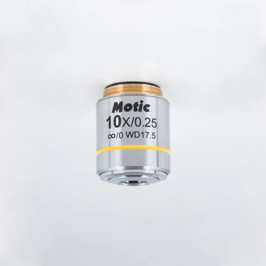MOTIC LM Plan Achromatic Objective LM PL 10X/0.25 (WD=17.5mm) | (1101001704402) - Microscope Marketplace