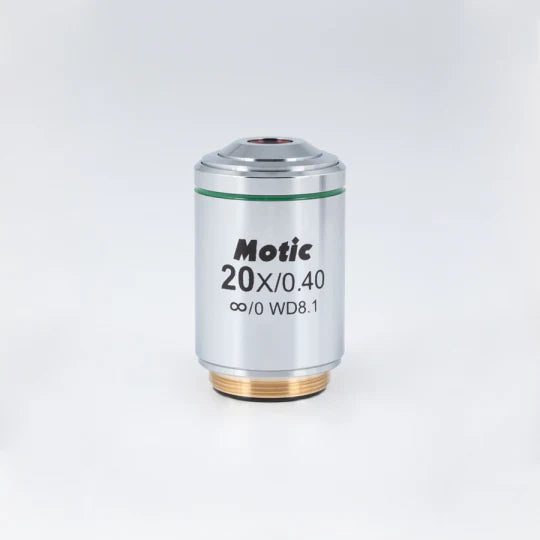 MOTIC LM Plan Achromatic Objective LM PL 20X/0.4 (WD=8.1mm) | (1101001704411) - Microscope Marketplace