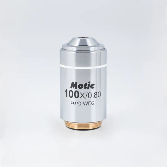 MOTIC LM Plan Achromatic Objective LM PL 100X/0.8 (WD=2mm) | (1101001704511) - Microscope Marketplace