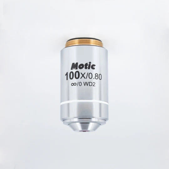 MOTIC LM Plan Achromatic Objective LM PL 100X/0.8 (WD=2mm) | (1101001704512) - Microscope Marketplace