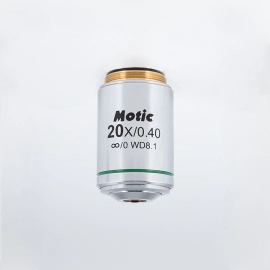 MOTIC LM Plan Achromatic Objective LM PL 20X/0.4 (WD=8.1mm) | (1101001704601) - Microscope Marketplace