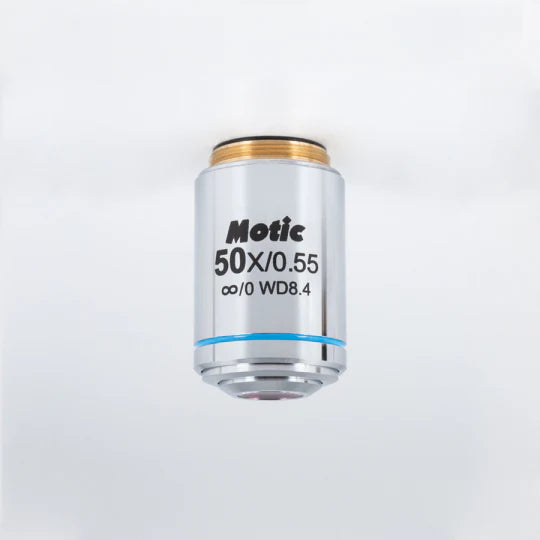 MOTIC LM Plan Achromatic Objective LM PL 50X/0.55 (WD=8.4mm) | (1101001704611) - Microscope Marketplace