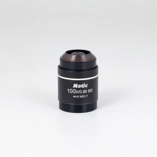 MOTIC LM Plan Achromatic BD Objectives LM BD PL 100X/0.8 (WD=1.7mm) | (1101001704801) - Microscope Marketplace