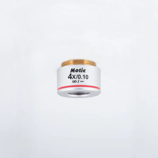 MOTIC Plan Achromatic Objective UC 4X/0.1 (WD=30.5mm) | (1101001705201) - Microscope Marketplace