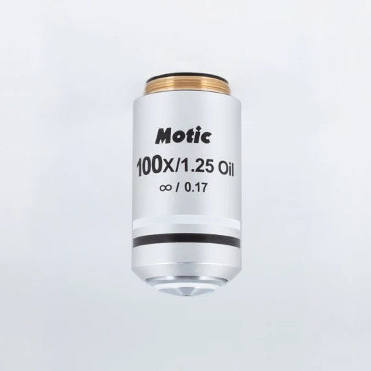 MOTIC Plan Achromatic Objective UC 100X/1.25/S-Oil (WD=0.16mm) | (1101001705251) - Microscope Marketplace