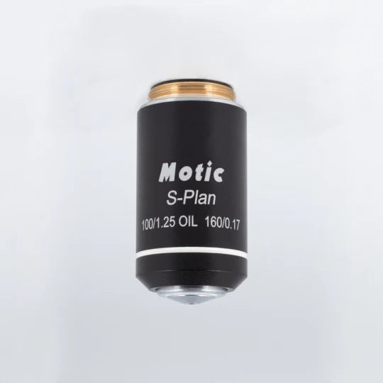 MOTIC Plan Objective SP 100X/1.25/ S-Oil (WD=0.165mm) | (1101001706181) - Microscope Marketplace