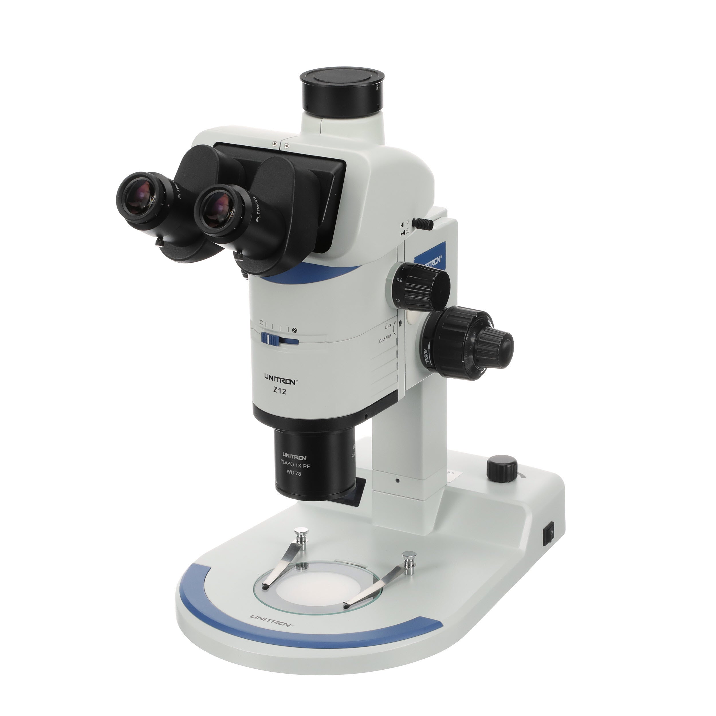 Temicroscope Unitron Z12 Zoom Stereo Microscope on LED Stand With Adjustable Color