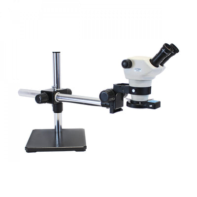 Unitron Z850 Zoom Stereo Microscope, Binocular, Boom Stand, 0.5x Aux Objective, Quad LED Ring Light - microscopemarketplace