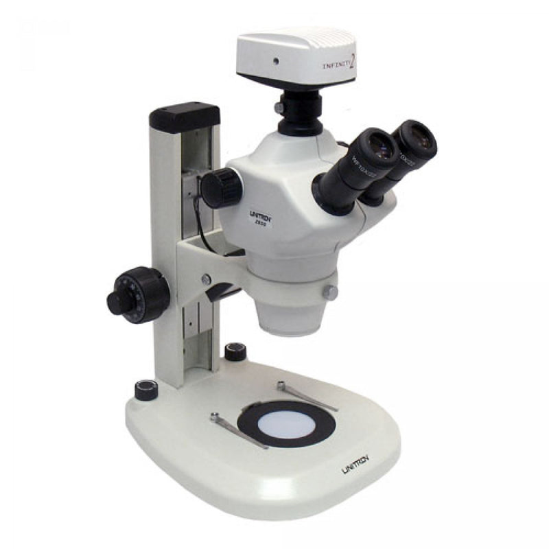 Unitron Z850 Zoom Stereo Microscope On Coaxial Coarse/Fine Focusing LED Stand - microscopemarketplace