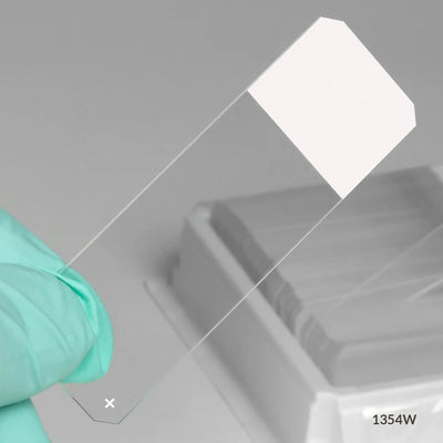 Globe Scientific Diamond® White Glass Charged Slides with Clipped Corners | 1354W - Microscope Marketplace