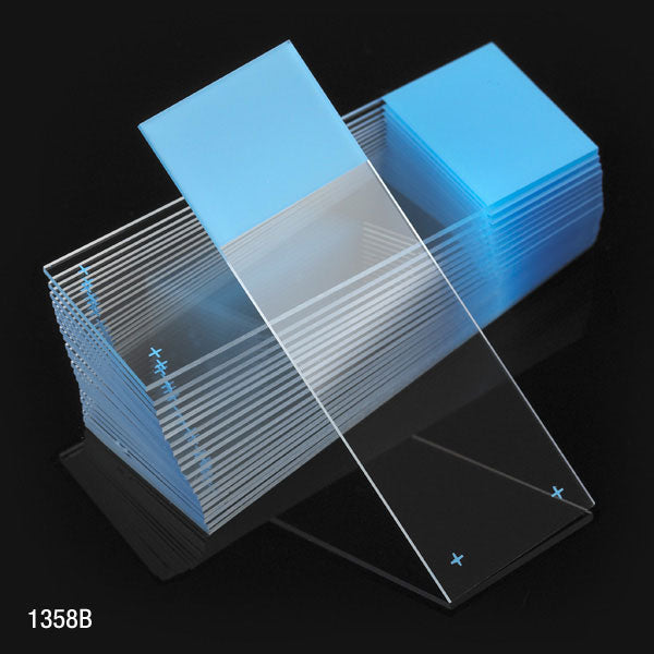 Globe Scientific Diamond® White Glass Charged Slides with 90° Corners | 1358L - Microscope Marketplace