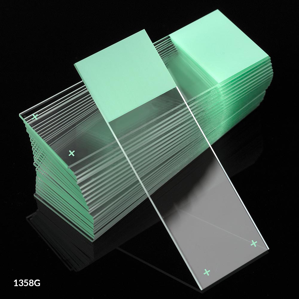 Globe Scientific Diamond® White Glass Charged Slides with 90° Corners | 1358G - Microscope Marketplace