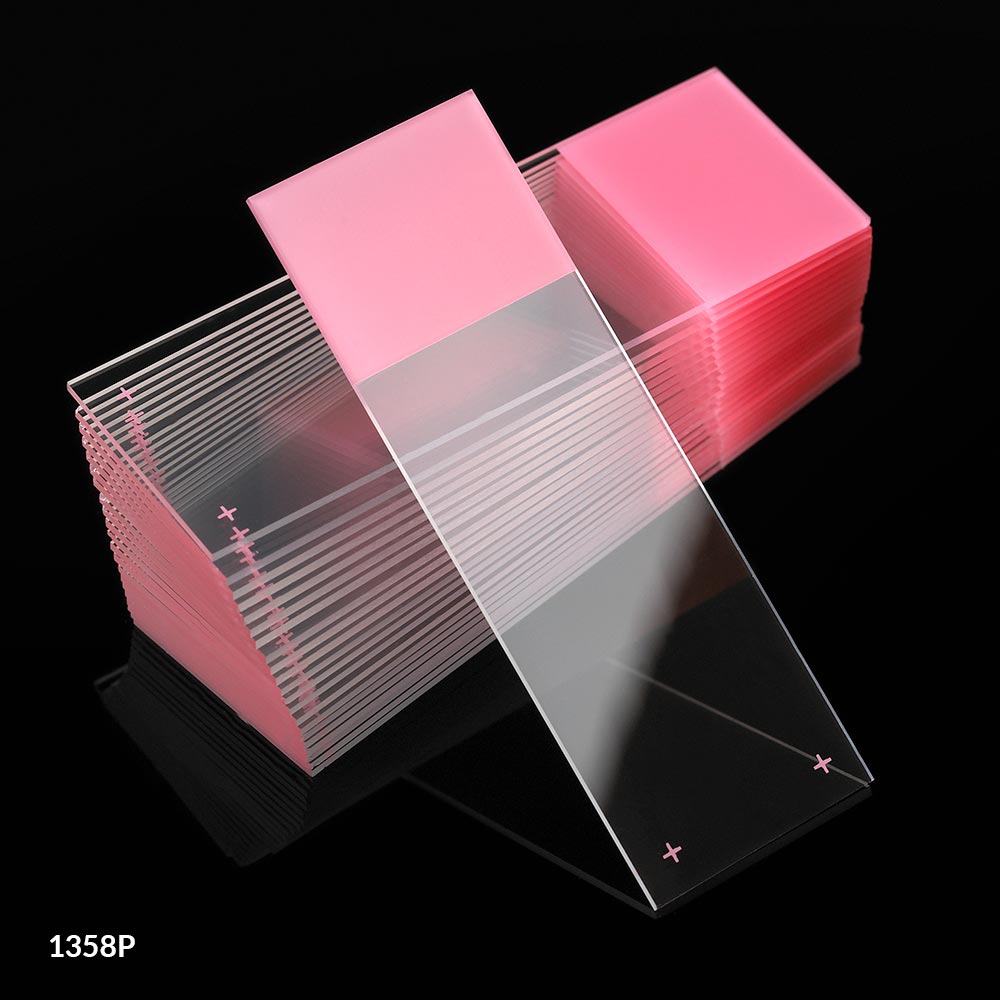 Globe Scientific Diamond® White Glass Charged Slides with 90° Corners | 1358N - Microscope Marketplace