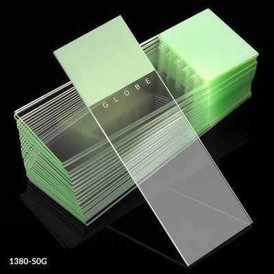 Globe Scientific Diamond® White Glass Slides with 90° Corners | 1380-50P - Microscope Marketplace