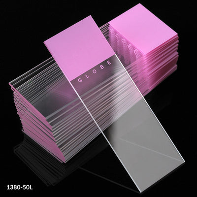 Globe Scientific Diamond® White Glass Slides with 90° Corners | 1380-50B - Microscope Marketplace
