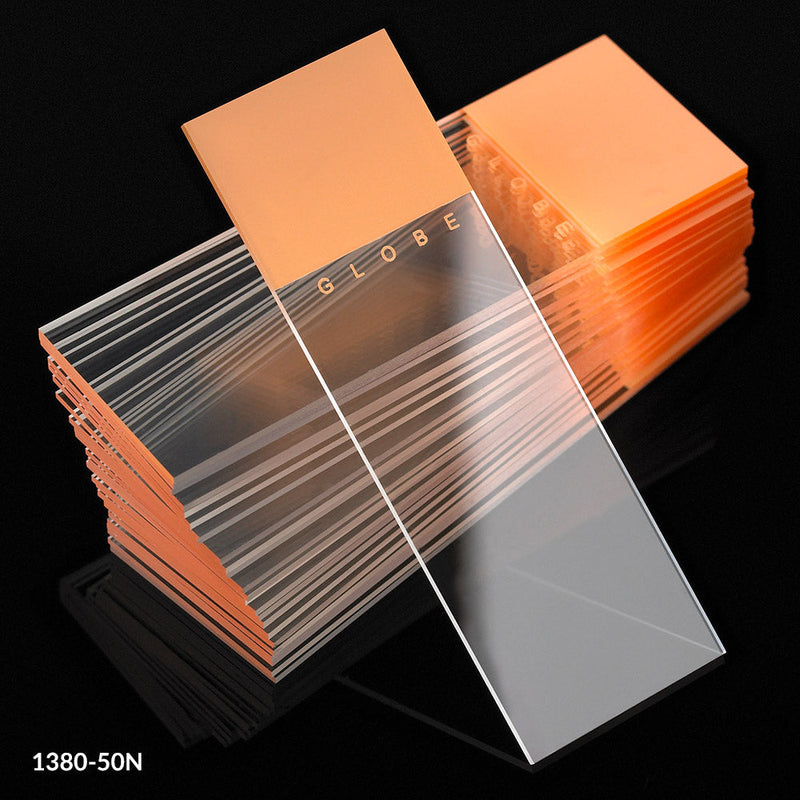 Globe Scientific Diamond® White Glass Slides with 90° Corners | 1380-50Y - Microscope Marketplace