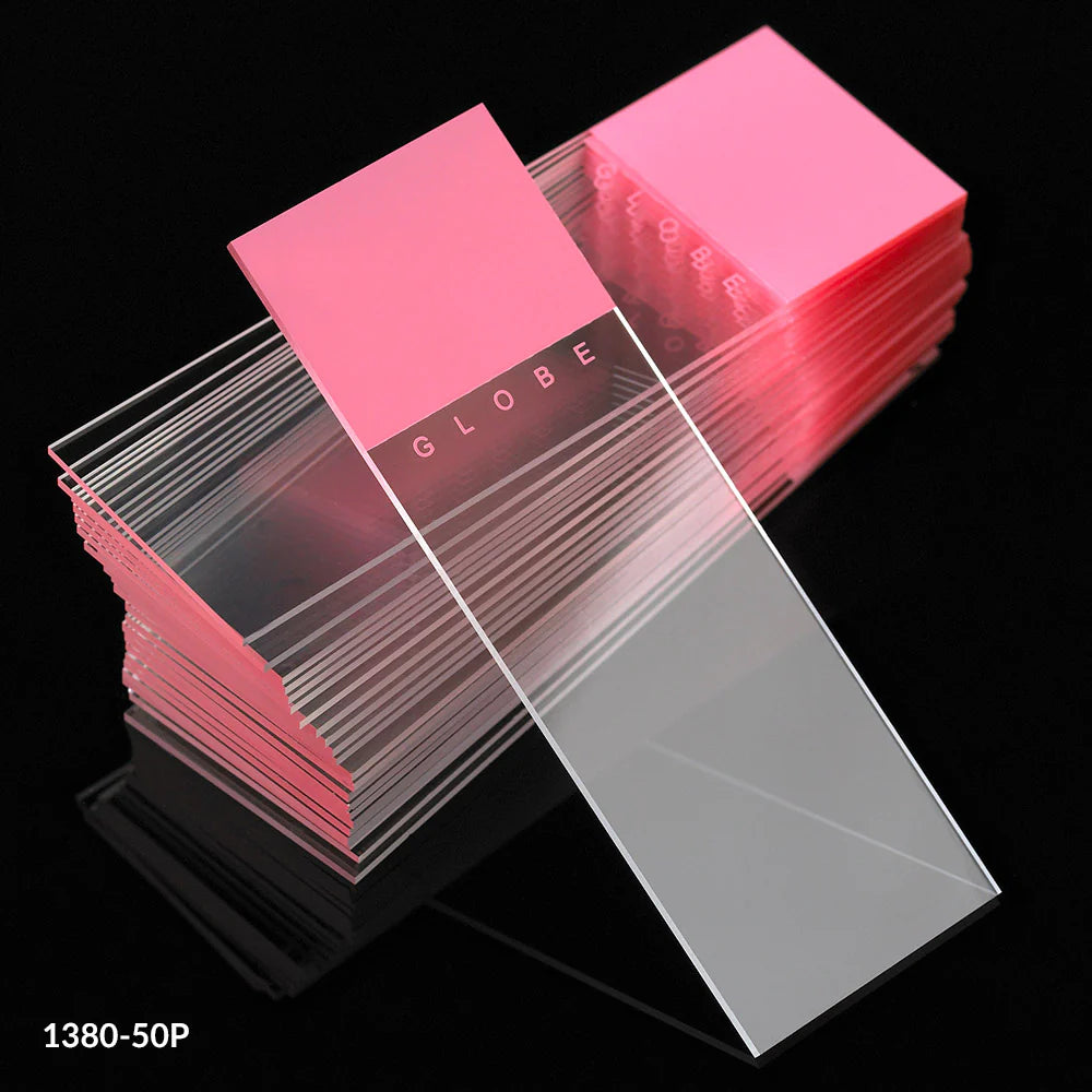 Globe Scientific Diamond® White Glass Slides with 90° Corners | 1380-50W - Microscope Marketplace