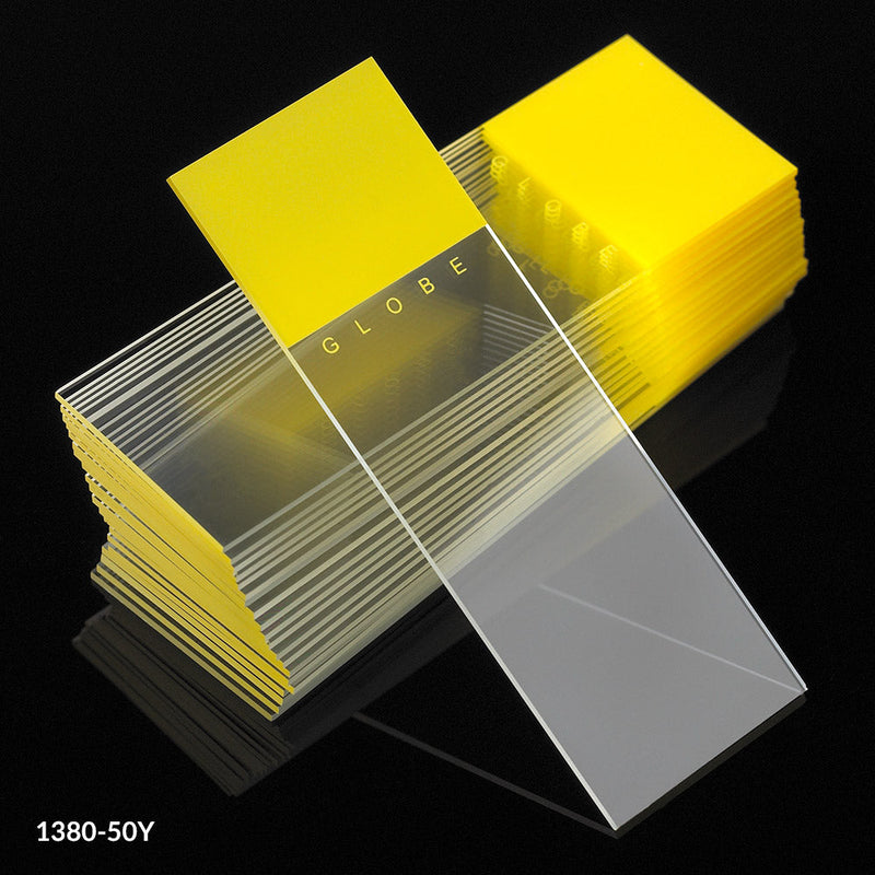 Globe Scientific Diamond® White Glass Slides with 90° Corners | 1380-50Y - Microscope Marketplace