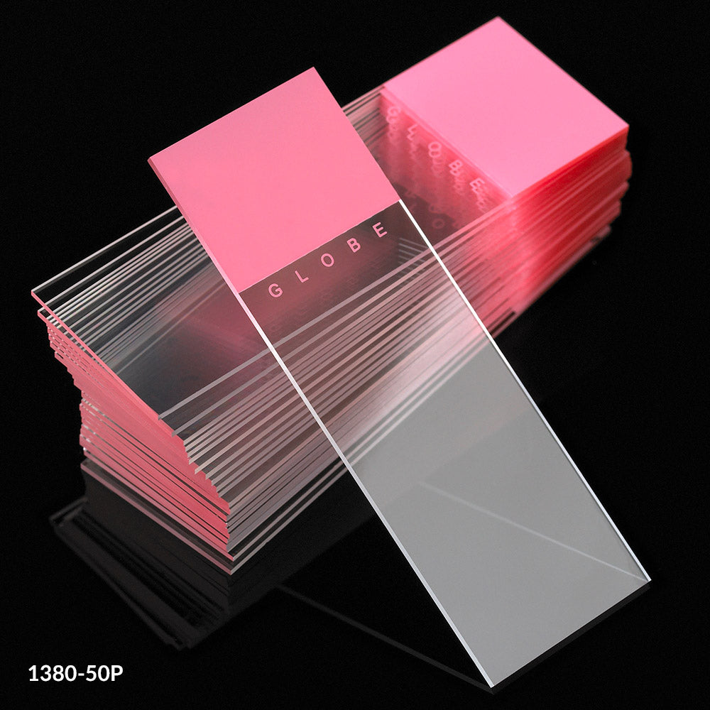 Globe Scientific Diamond® White Glass Slides with 90° Corners | 1380-50N - Microscope Marketplace