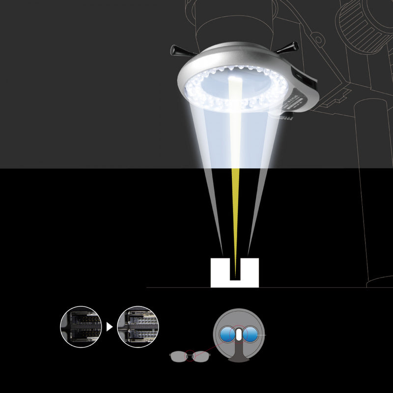 Accu-Scope LED Double Ring Light, Near Vertical Illumination - microscopemarketplace