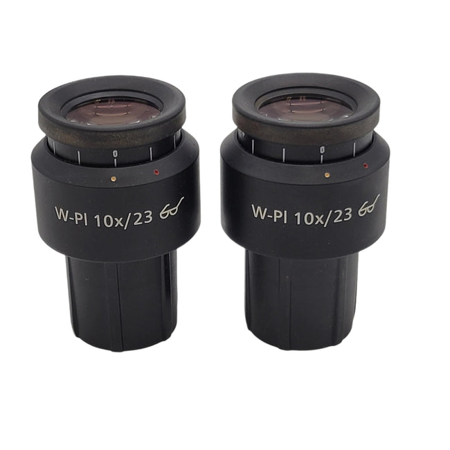 Zeiss Microscope Eyepiece Pair W-Pl 10x/23 1016-758 Focusing Eyepieces