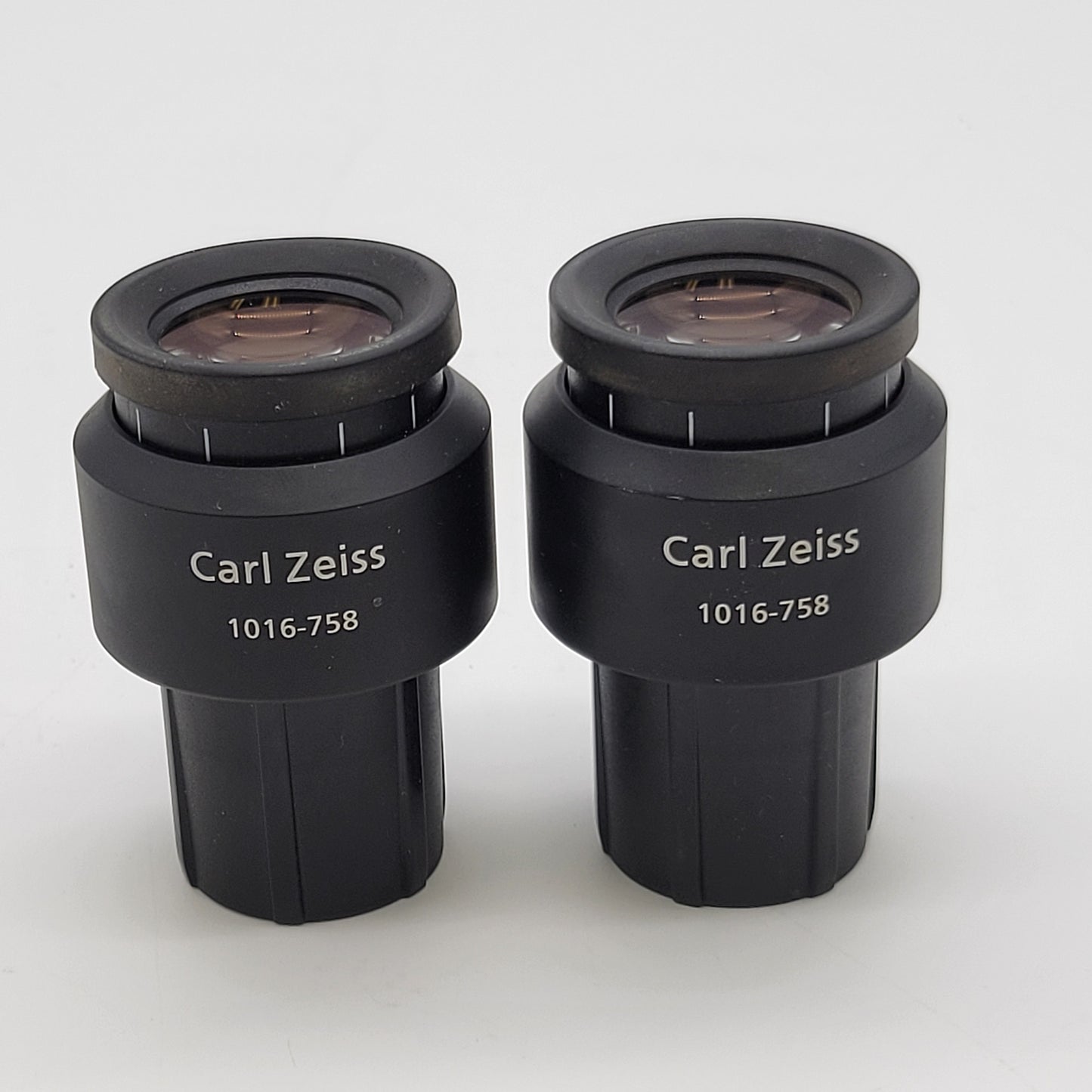 Zeiss Microscope Eyepiece Pair W-Pl 10x/23 1016-758 Focusing Eyepieces