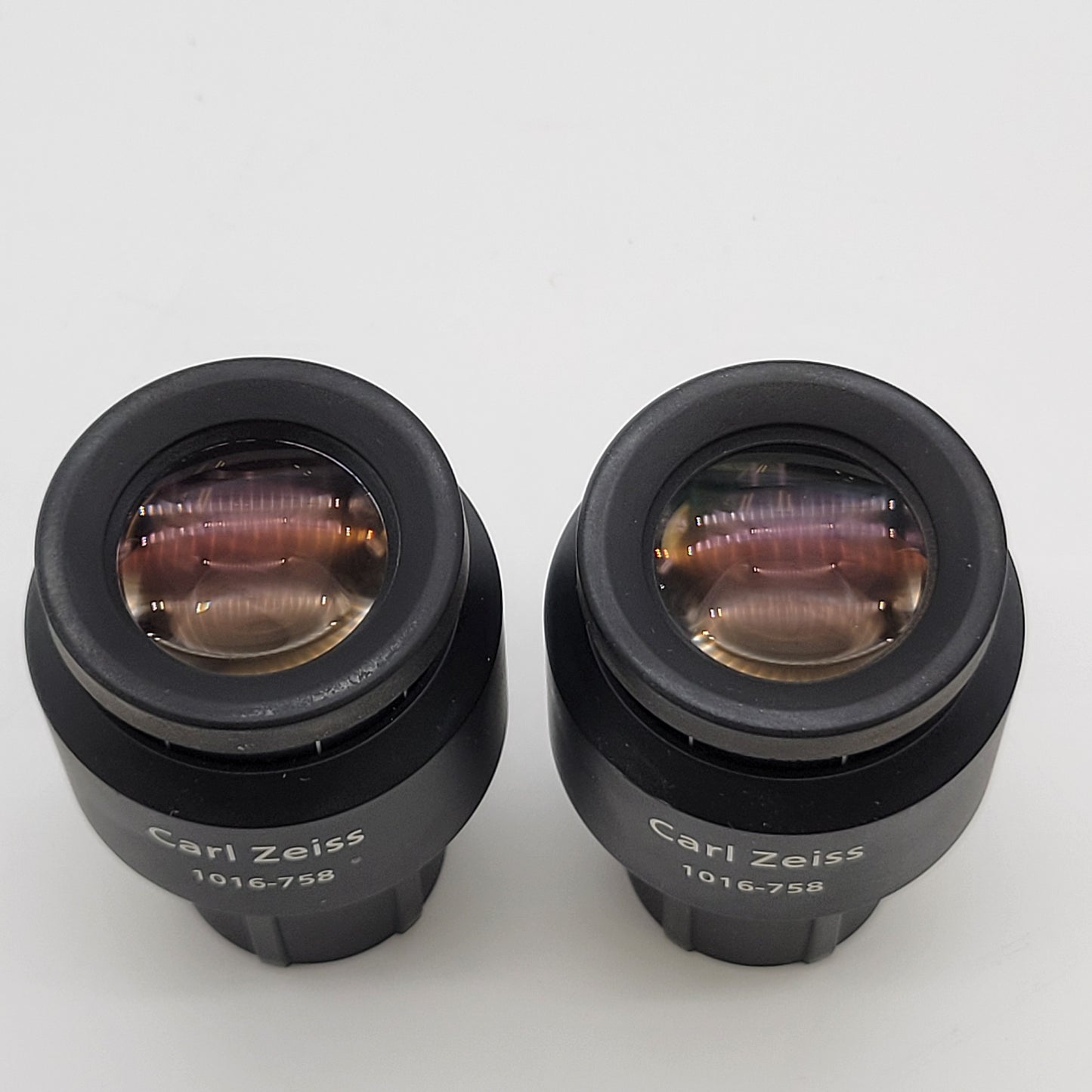 Zeiss Microscope Eyepiece Pair W-Pl 10x/23 1016-758 Focusing Eyepieces