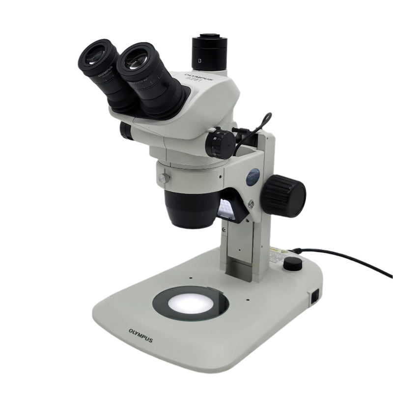 Olympus Stereo Microscope SZ61 with Transmitted & Reflected LED Light Stand - microscopemarketplace